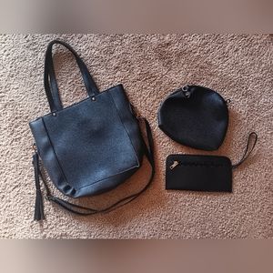 Black leather purse